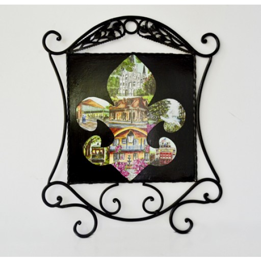 MWAFRM-008 Metal Wall Frame - Fleur de Lis: collage of all paintings $45