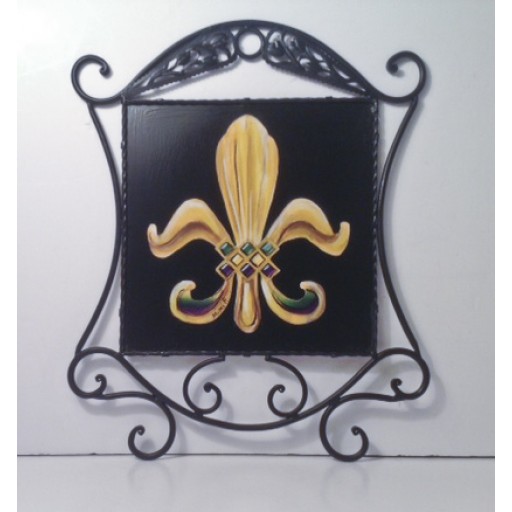 MWAFRM-009 Metal Wall Frame - Gold Fleur de Lis $45